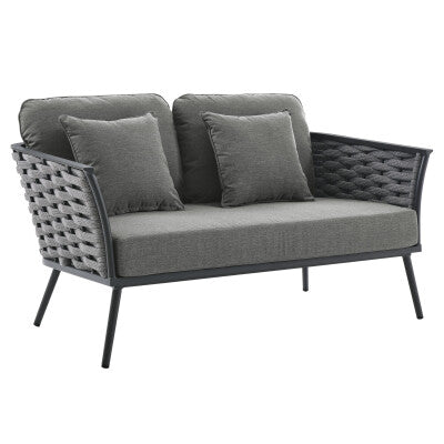 Stance Outdoor Patio Aluminum Loveseat | Polyester by Modway