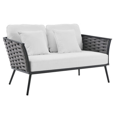 Stance Outdoor Patio Aluminum Loveseat | Polyester by Modway