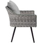 Endeavor Outdoor Patio Wicker Rattan Armchair in Gray Gray by Modway