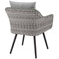 Endeavor Outdoor Patio Wicker Rattan Armchair in Gray Gray by Modway