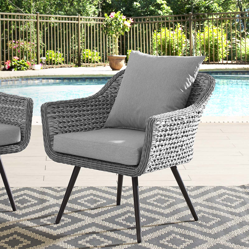 Endeavor Outdoor Patio Wicker Rattan Armchair in Gray Gray by Modway