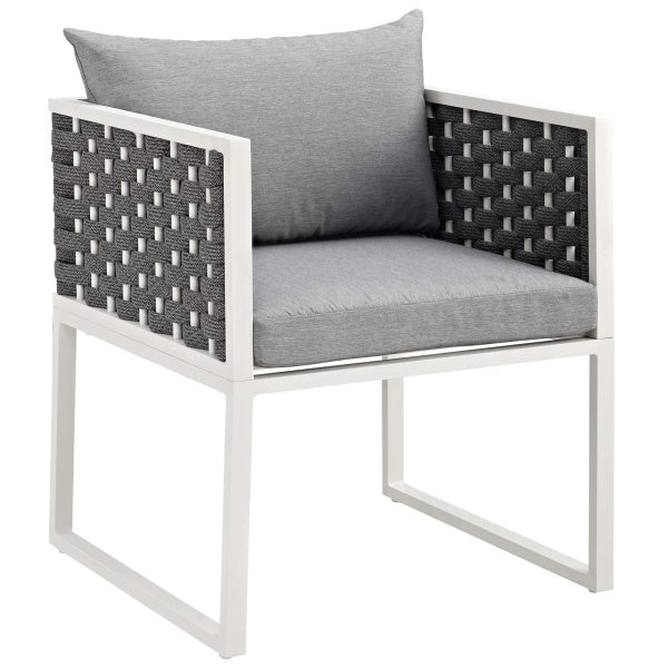 Stance Outdoor Patio Aluminum Dining Armchair in Gray | Polyester by Modway