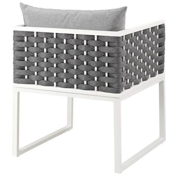 Stance Outdoor Patio Aluminum Dining Armchair in Gray | Polyester by Modway