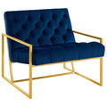 Bequest Gold Stainless Steel Upholstered Velvet Accent Chair by Modway