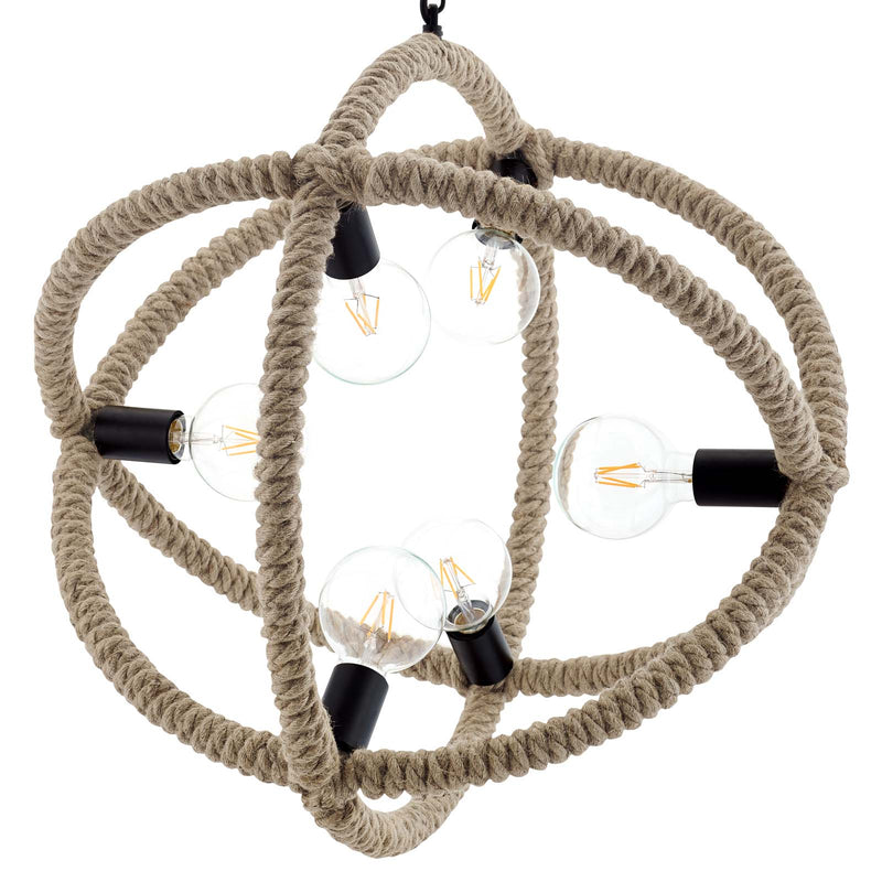 Transpose Rope Pendant Chandelier in Natural by Modway