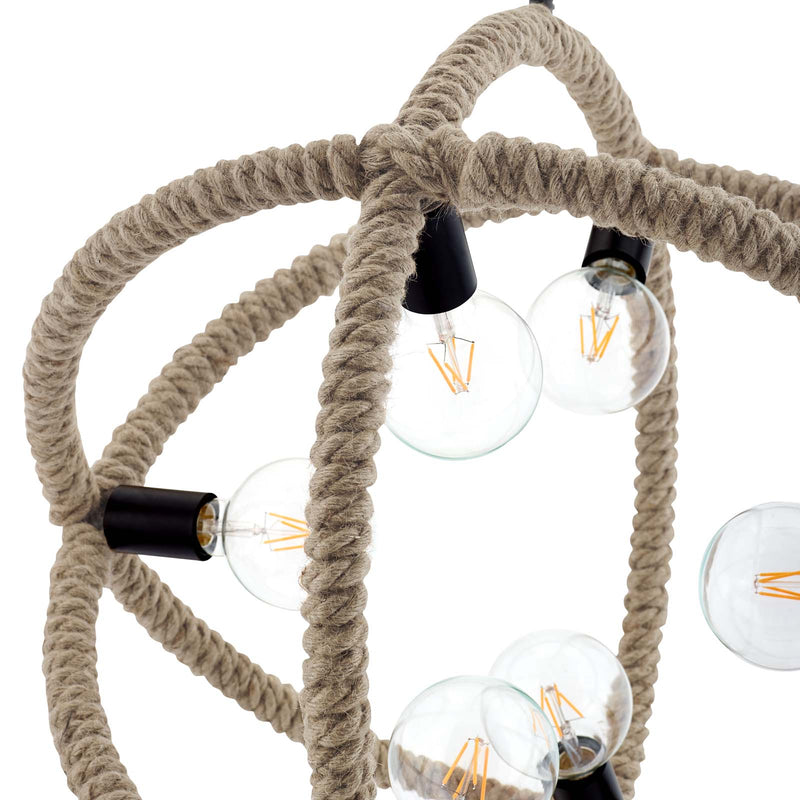 Transpose Rope Pendant Chandelier in Natural by Modway