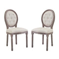 Arise Vintage French Upholstered Fabric Dining Side Chair Set of 2 by Modway