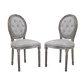 Arise Vintage French Upholstered Fabric Dining Side Chair Set of 2 by Modway