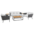 Stance 6 Piece Outdoor Patio Aluminum Sectional Sofa Set