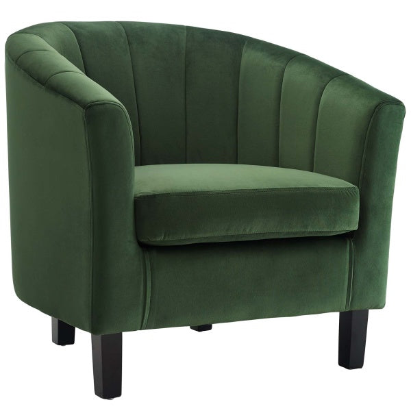 Prospect Channel Tufted Upholstered Velvet Armchair | Polyester by Modway