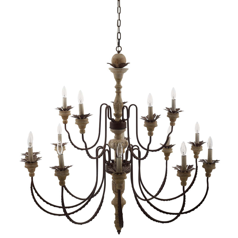 Nobility Pendant Light Ceiling Candelabra Chandelier in Brown by Modway
