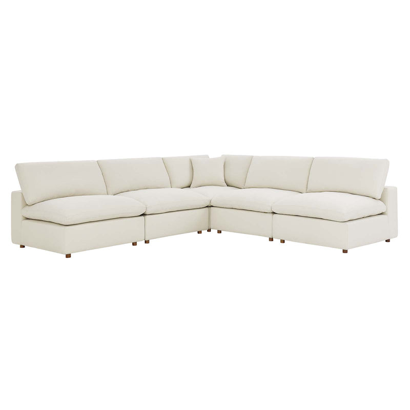 Commix Down Filled Overstuffed 5 Piece Sectional Sofa Set | Polyester by Modway
