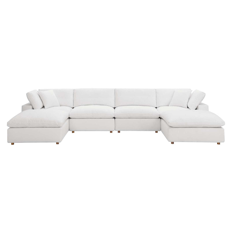 L-shape Feather Filled Sectional Sofa Set Convertible Couch Set