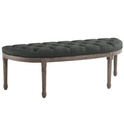 Esteem Vintage French Upholstered Fabric Semi-Circle Bench | Polyester by Modway