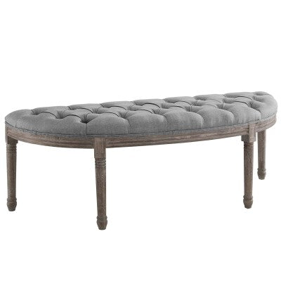 Esteem Vintage French Upholstered Fabric Semi-Circle Bench | Polyester by Modway