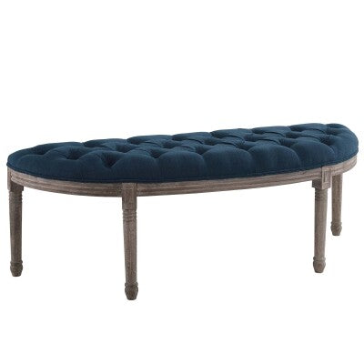Esteem Vintage French Upholstered Fabric Semi-Circle Bench | Polyester by Modway
