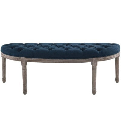 Esteem Vintage French Upholstered Fabric Semi-Circle Bench | Polyester by Modway