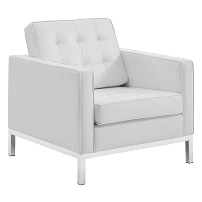 Loft Tufted Upholstered Faux Leather Armchair by Modway