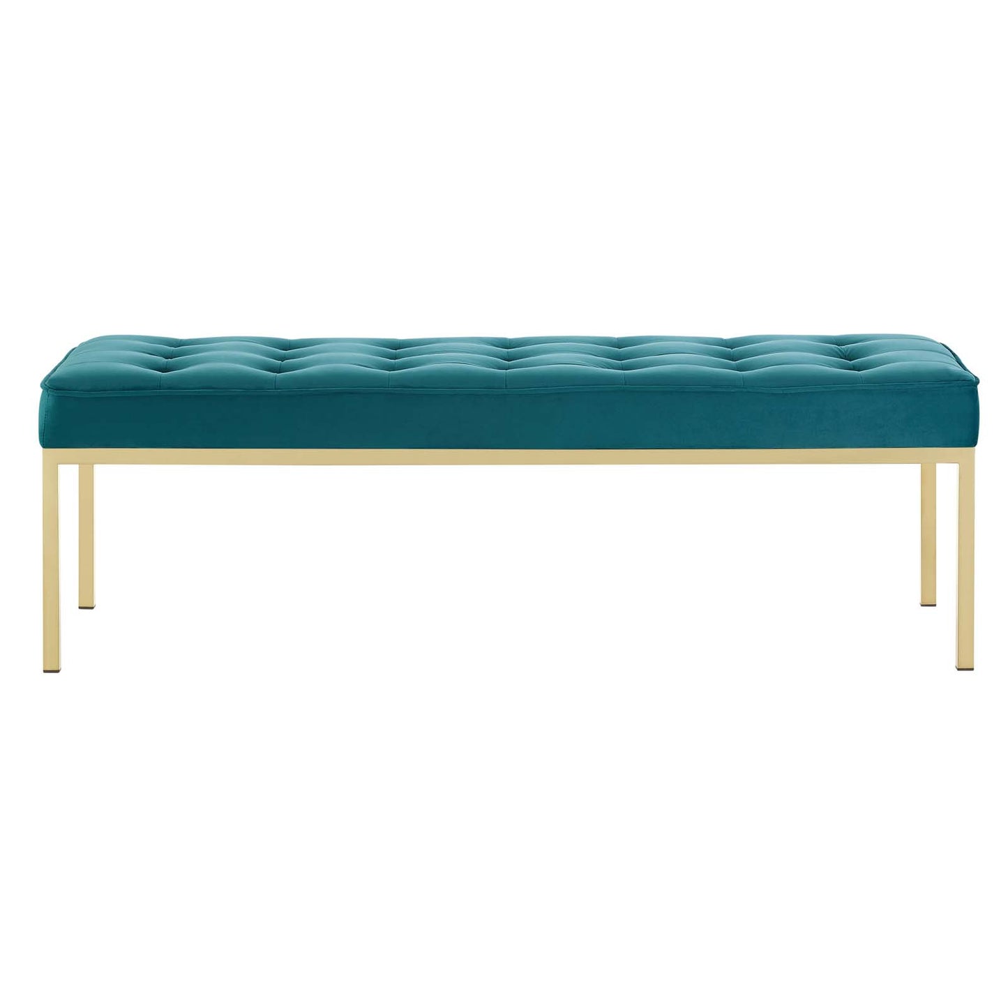 Loft Gold Stainless Steel Leg Large Performance Velvet Bench by Modway