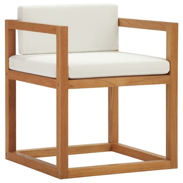 Newbury Accent Outdoor Patio Premium Grade A Teak Wood Armchair in White by Modway