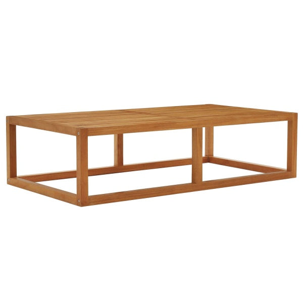 Newbury Outdoor Patio Premium Grade A Teak Wood Coffee Table Natural in White by Modway
