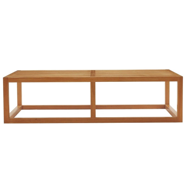 Newbury Outdoor Patio Premium Grade A Teak Wood Coffee Table Natural in White by Modway