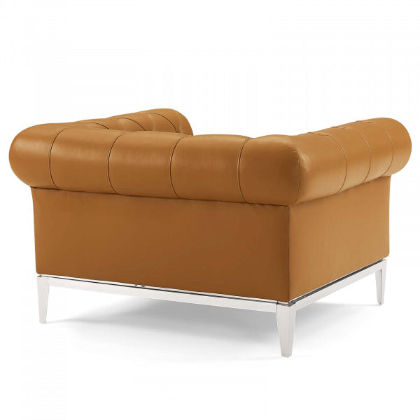 Idyll Tufted Button Upholstered Leather Chesterfield Armchair by Modway