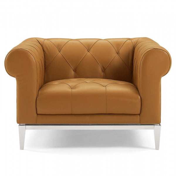 Idyll Tufted Button Upholstered Leather Chesterfield Armchair by Modway