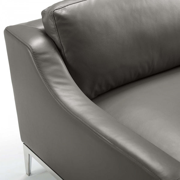 Harness Stainless Steel Base Leather Armchair by Modway