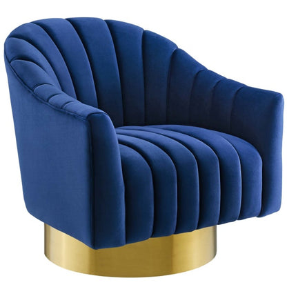 Buoyant Vertical Channel Tufted Accent Lounge Performance Velvet Swivel Chair by Modway