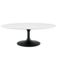 Lippa 48" OvalShaped Wood Top Coffee Table in Black White By Modway