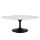 Lippa 48" OvalShaped Artificial Marble Coffee Table in Black White by Modway
