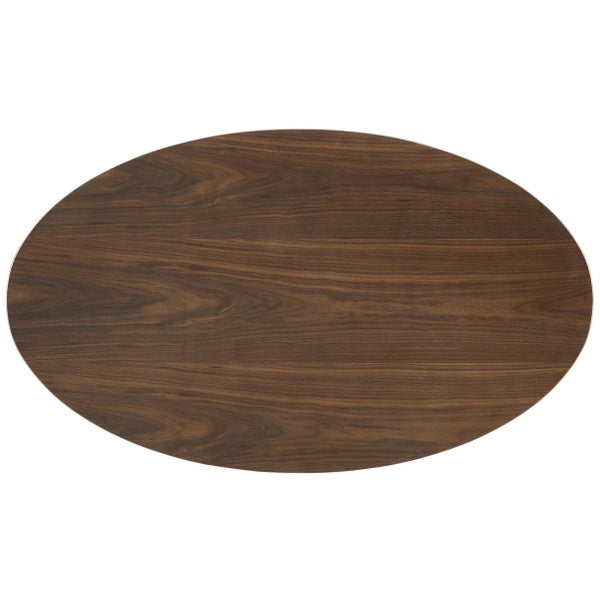 Lippa 48" Oval-Shaped Walnut Coffee Table in Black Walnut By Modway