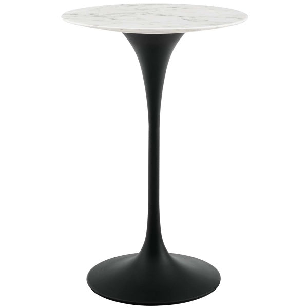 Lippa 28" Round Artificial Marble Bar Table By Modway