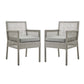 Aura Dining Armchair Outdoor Patio Wicker Rattan Set of 2 by Modway