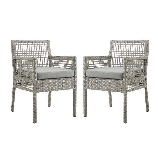 Aura Dining Armchair Outdoor Patio Wicker Rattan Set of 2 by Modway