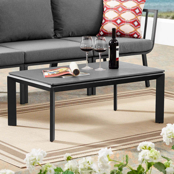 Riverside Aluminum Outdoor Patio Coffee Table Gray by Modway