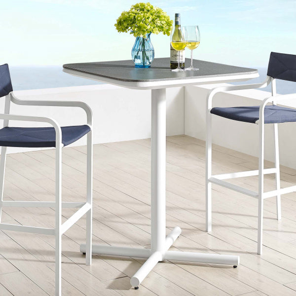 Raleigh Outdoor Patio Aluminum Bar Table White by Modway