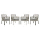 Aura Dining Armchair Outdoor Patio Wicker Rattan Set of 4 by Modway