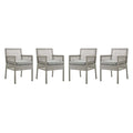 Aura Dining Armchair Outdoor Patio Wicker Rattan Set of 4 by Modway