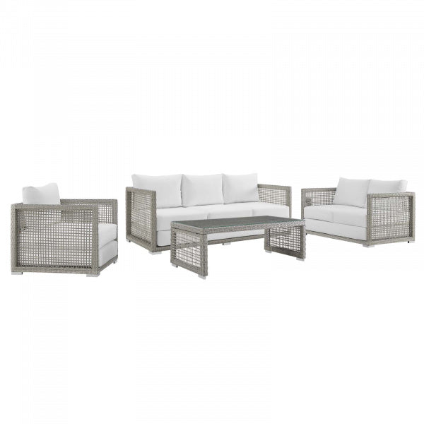 Aura 4 Piece Outdoor Patio Wicker Rattan Set by Modway