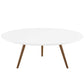 Lippa 40" Round Wood Top Coffee Table with Tripod Base By Modway