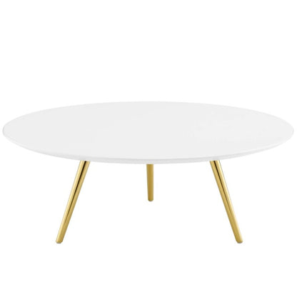 Lippa 40" Round Wood Top Coffee Table with Tripod Base By Modway