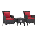 Convene 3 Piece Set Outdoor Patio with Fire Pit Espresso by Modway