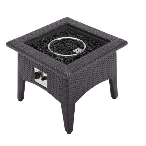 Convene 3 Piece Set Outdoor Patio with Fire Pit Espresso by Modway