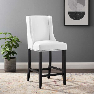 Baron Faux Leather Counter Stool White by Modway