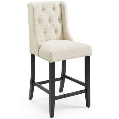 Baronet Tufted Button Upholstered Fabric Counter Stool | Polyester by Modway