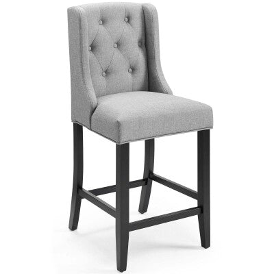 Baronet Tufted Button Upholstered Fabric Counter Stool | Polyester by Modway