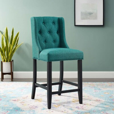 Baronet Tufted Button Upholstered Fabric Counter Stool | Polyester by Modway
