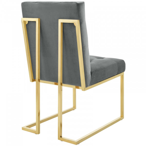 Privy Gold Stainless Steel Performance Velvet Dining Chair by Modway